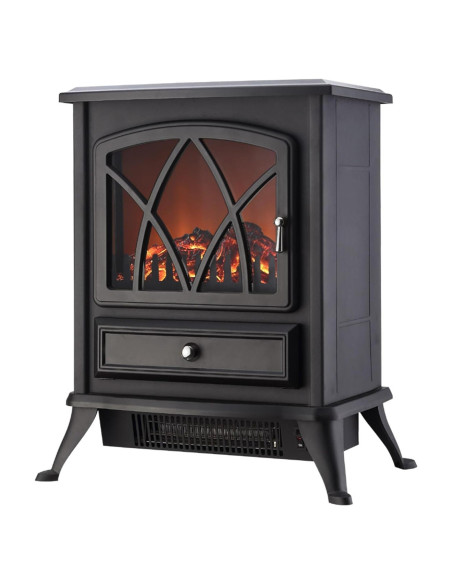 Estufa Eléctrica Comfort Glow ES4215 Negra, 1500W, 46.5m