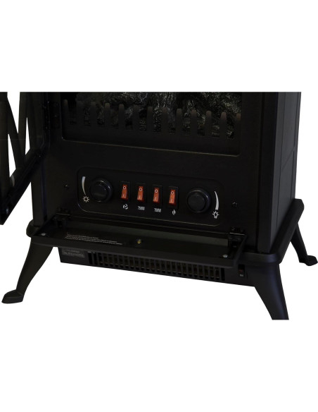 Estufa Eléctrica Comfort Glow ES4215 Negra, 1500W, 46.5m