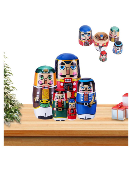 Muñecas Matryoshka de Madera Cascanueces - Juguetes Apilables