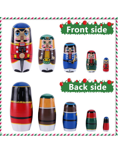 Muñecas Matryoshka de Madera Cascanueces - Juguetes Apilables