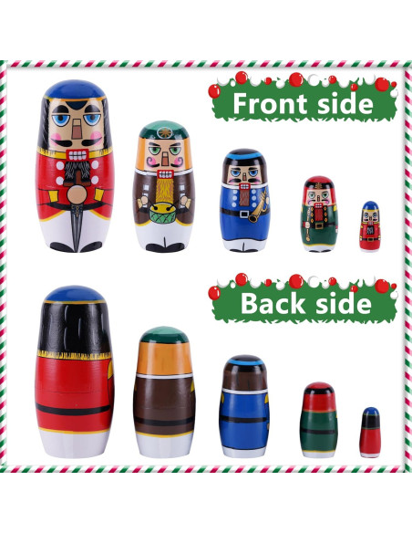 Muñecas Matryoshka de Madera Cascanueces - Juguetes Apilables