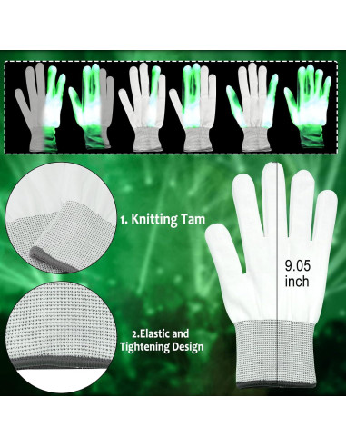 Conjunto Máscara y Guantes LED Halloween Max Fun - Verde