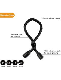 Ties de Silicona Reutilizables Genérico 30.48cm 6pk Negro 2