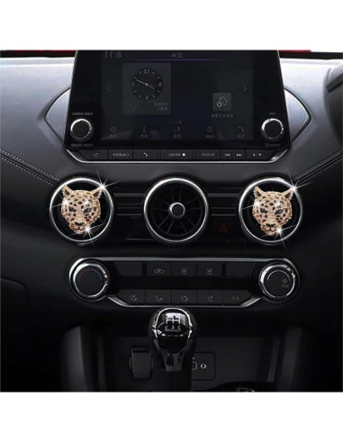 2 Clips de Ventilación de Aire Jinshining Leopardo Brillo Dorado