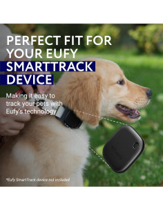 Estuche de Silicona Impermeable IMPRESA para Collar de Perro - Negro - Compatible con Eufy y Petloc8 GPS 2