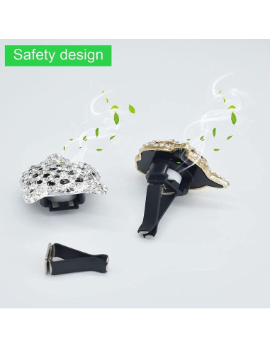 2 Clips de Ventilación de Aire Jinshining Leopardo Brillo Dorado