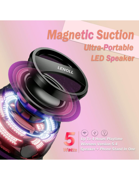 Altavoz Bluetooth Magnético LENOLL Naranja 3W con RGB