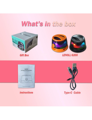 Altavoz Bluetooth Magnético LENOLL Naranja 3W con RGB