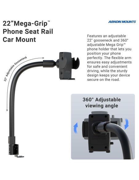 Soporte para Teléfono ARKON Mega Grip para Coche - Brazo 55.88 cm