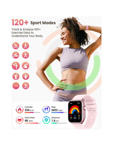 Reloj Inteligente Banlvs G62 1.85" Fitness IP68 Rosa