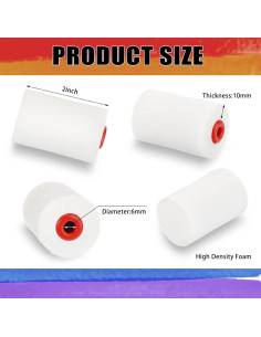 40 Cubiertas de Rodillo de Pintura Mini 2" Zhehao Espuma Densa 2