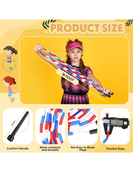 Cuerdas de Saltar Doble Dutch Zubebe 4.8m Multicolor