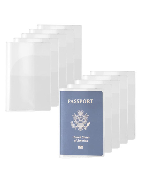 Paquete de 10 fundas de pasaporte transparentes IANFAN