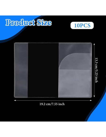 Paquete de 10 fundas de pasaporte transparentes IANFAN