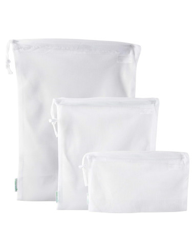 Bolsas de Malla de Algodón Reutilizables Vida Verde - 3 Tamaños