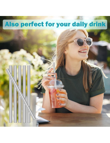 Popotes Metálicos Reutilizables LUCKINEE para HydroJug 40 oz - 6 Pzas