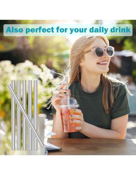 Popotes Metálicos Reutilizables LUCKINEE para HydroJug 40 oz - 6 Pzas