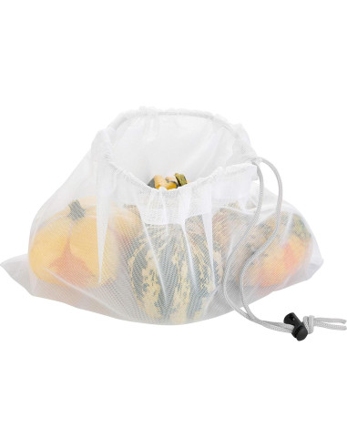 Bolsas de Malla de Algodón Reutilizables Vida Verde - 3 Tamaños