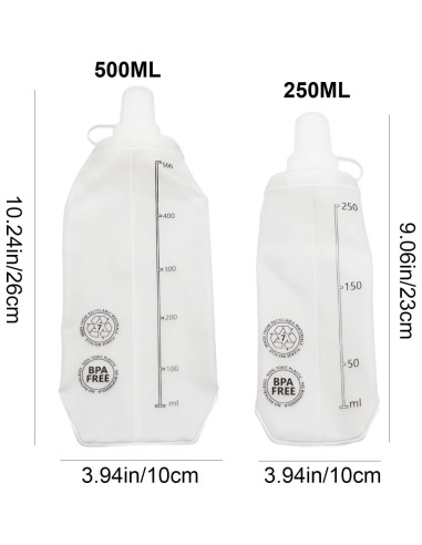 Botella de Agua Suave ISLOYALS 500ml Plegable TPU Blanca