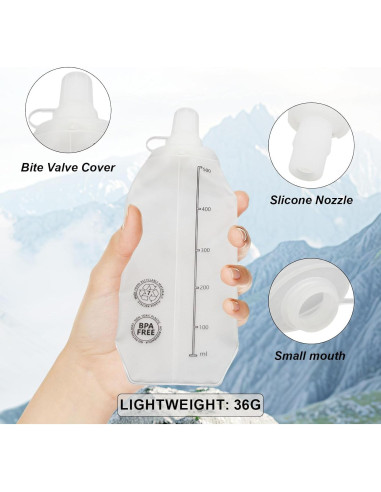 Botella de Agua Suave ISLOYALS 500ml Plegable TPU Blanca
