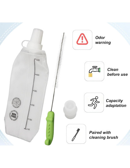 Botella de Agua Suave ISLOYALS 500ml Plegable TPU Blanca