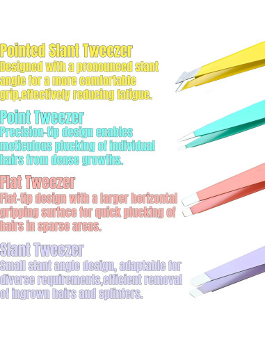 Juego de Pinzas 4 en 1 Genérico con Estuche Rosa - Acero Inoxidable