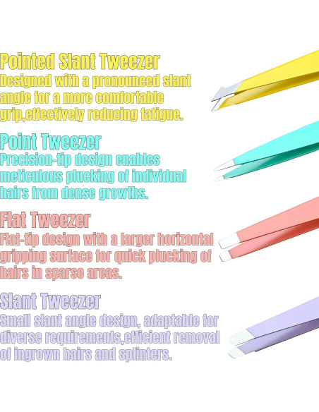 Juego de Pinzas 4 en 1 Genérico con Estuche Rosa - Acero Inoxidable