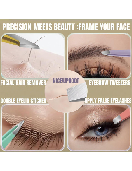 Juego de Pinzas 4 en 1 Genérico con Estuche Rosa - Acero Inoxidable