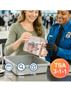 Bolsa de Aseo Transparente Packism 19x14cm Aprobada TSA Rosa 2