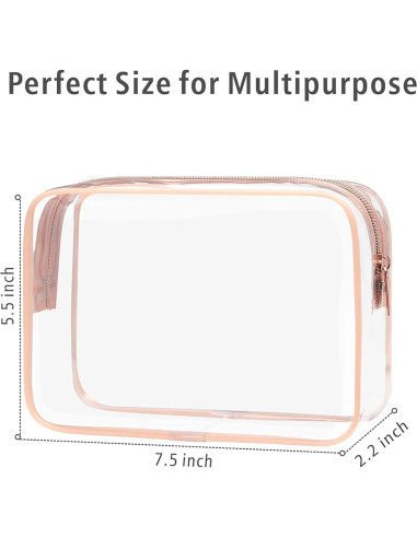 Bolsa de Aseo Transparente Packism 19x14cm Aprobada TSA Rosa