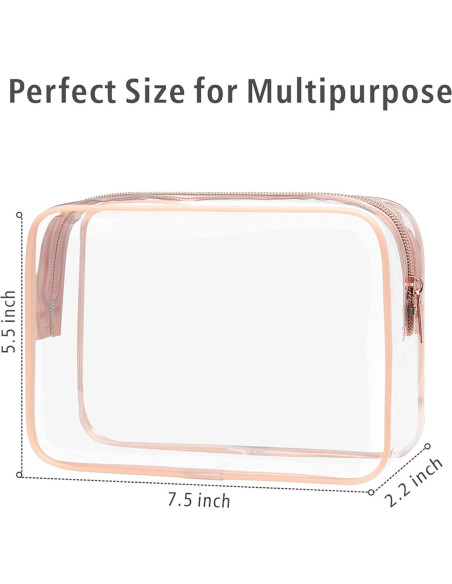 Bolsa de Aseo Transparente Packism 19x14cm Aprobada TSA Rosa