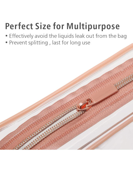 Bolsa de Aseo Transparente Packism 19x14cm Aprobada TSA Rosa