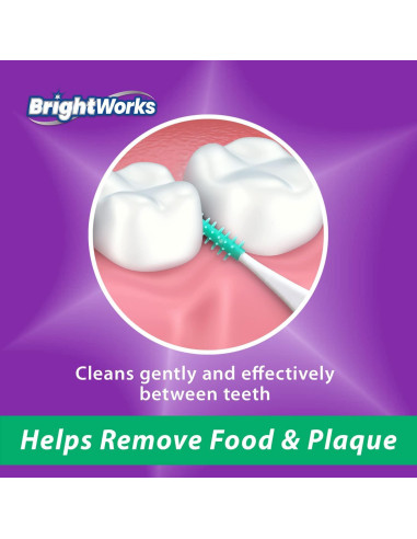Picks Dentales BrightWorks de Menta, 192 Unidades, Cerdas Suaves