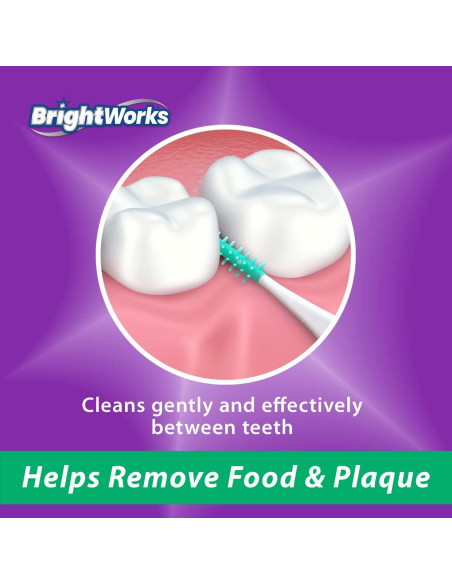 Picks Dentales BrightWorks de Menta, 192 Unidades, Cerdas Suaves