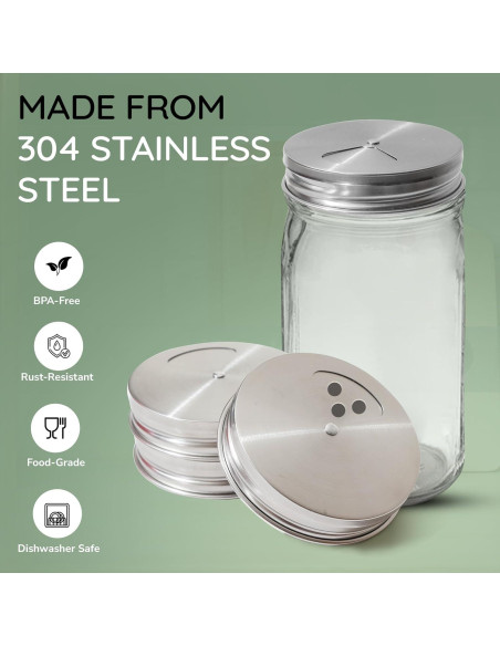 Tapa de Especias Ajustable ByteX Acero Inoxidable Paquete de 4