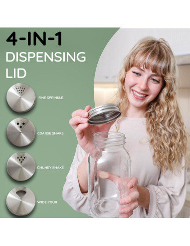 Tapa de Especias Ajustable ByteX Acero Inoxidable Paquete de 4