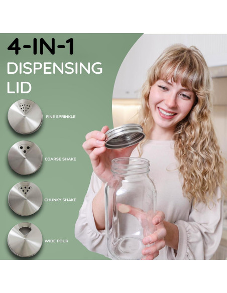 Tapa de Especias Ajustable ByteX Acero Inoxidable Paquete de 4