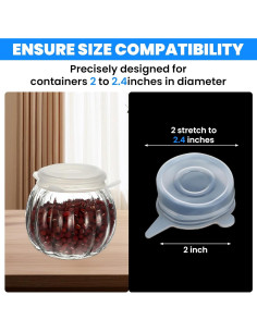 Tapa de Silicona Estirable Heclia 4.8 cm, Paquete de 8 2