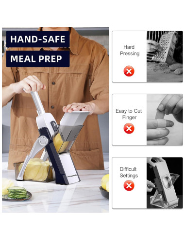 Rebanadora Mandolina Jonscook Ajustable 0-8mm Acero Inoxidable