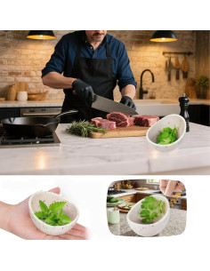 Tazón Deshojador de Hierbas Genérica Verde, Resina, 238g 2