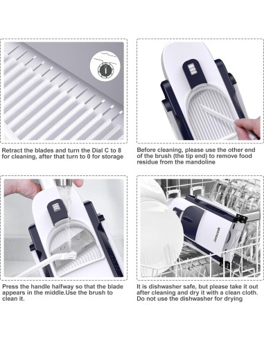 Rebanadora Mandolina Jonscook Ajustable 0-8mm Acero Inoxidable