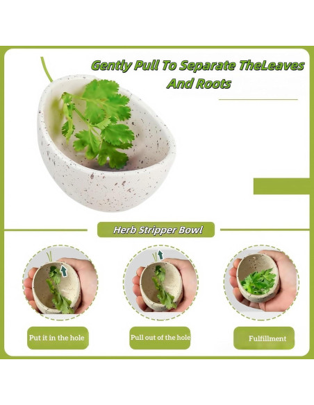 Tazón Deshojador de Hierbas Genérica Verde, Resina, 238g