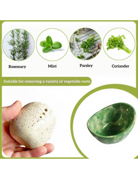 Tazón Deshojador de Hierbas Genérica Verde, Resina, 238g