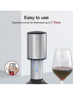 Tapón de Vino ELMWAY de Acero Inoxidable Plata - Mini Vacío 2