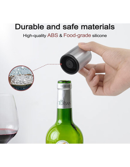 Tapón de Vino ELMWAY de Acero Inoxidable Plata - Mini Vacío