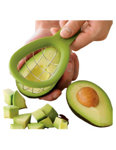 Cortador de Aguacate Genérico de Acero Inoxidable Verde 12.7 cm