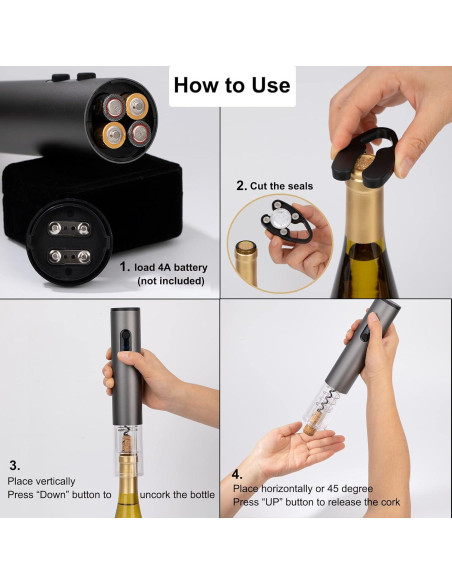 Abridor de Vino Eléctrico Obsoorth 2 en 1 con Cortador de Aluminio