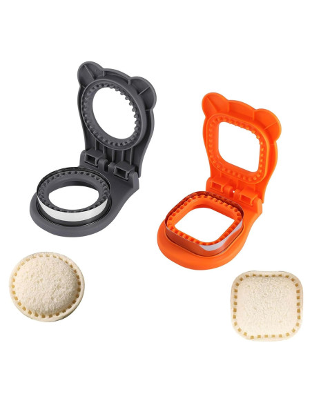 Cortador y Sellador de Sándwiches JIELUO 2 Piezas Cuadrado y Redondo