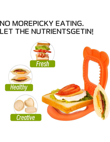 Cortador y Sellador de Sándwiches JIELUO 2 Piezas Cuadrado y Redondo