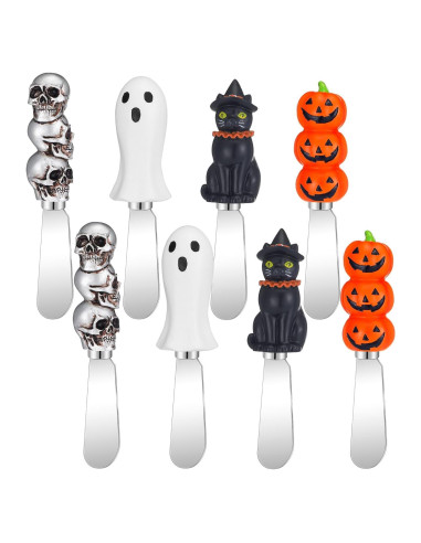 Set 8 Espátulas de Queso Halloween Lasnten - Acero Inoxidable